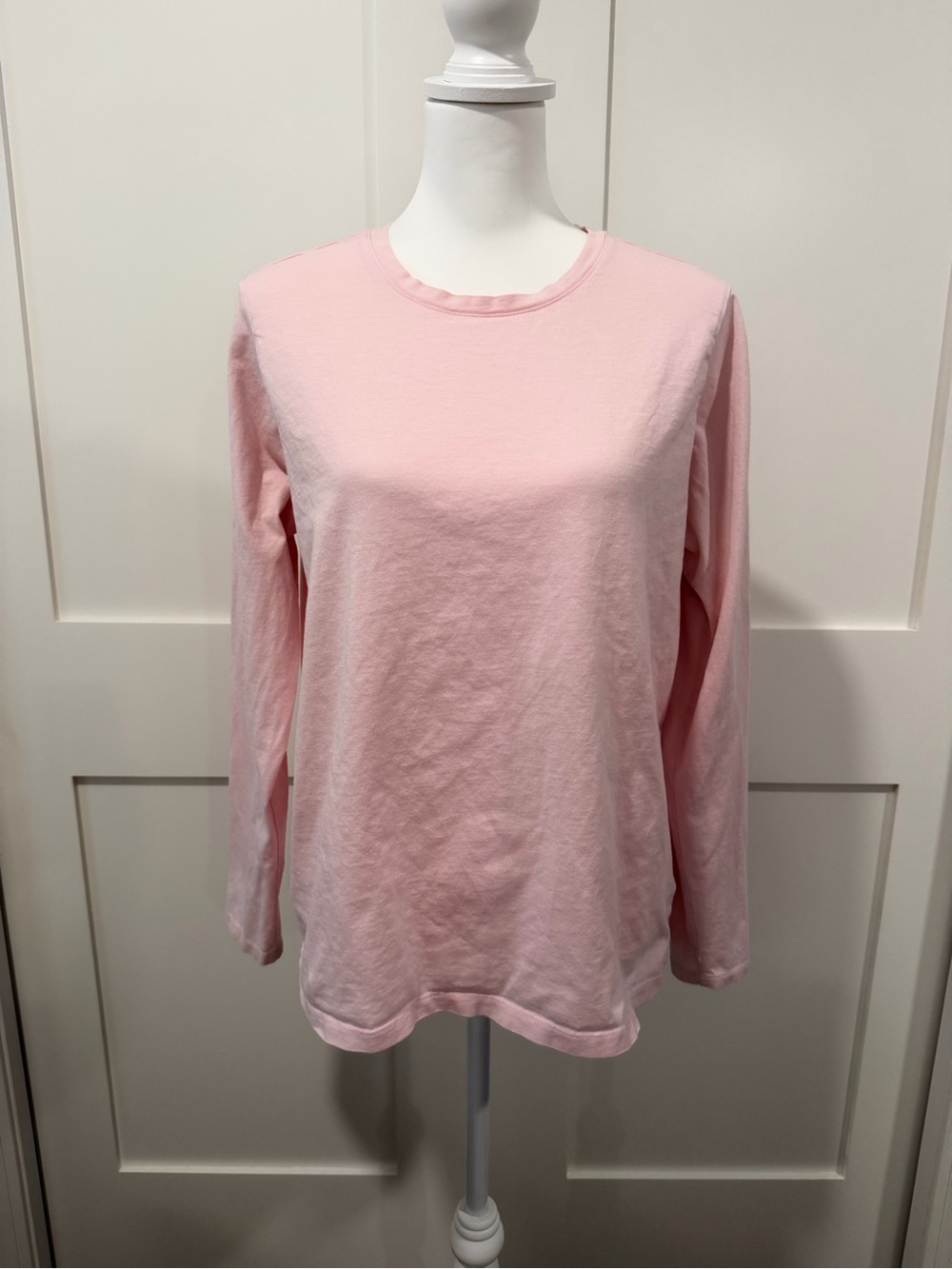 Lands' End Light Pink Long Sleeve Crewneck Top